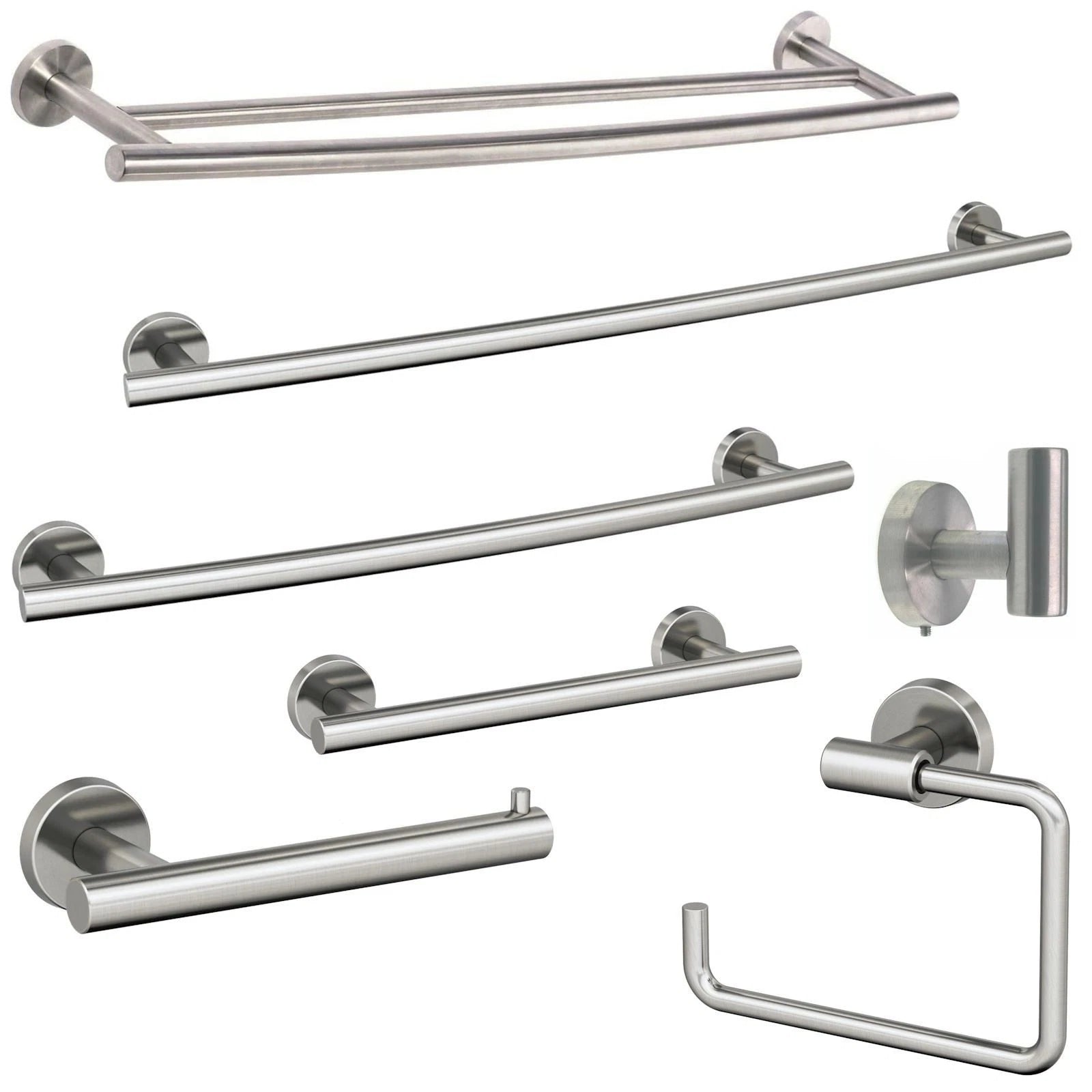7-Piece Bathroom Accessory Set, Including Stainless Steel Towel Bar