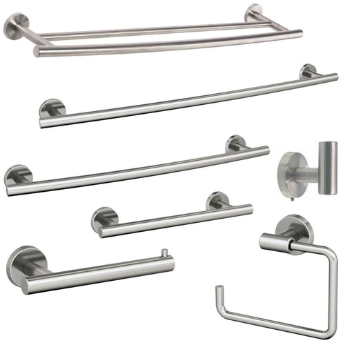 7-Piece Bathroom Accessory Set, Including Stainless Steel Towel Bar